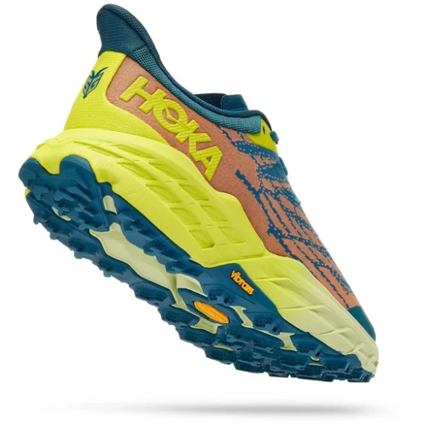 Hoka One One Speedgoat 5 Chaussures Homme, Jaune/Bleu Pétrole soldes de Noël 4