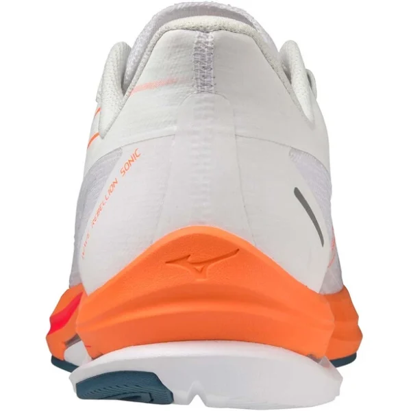 Mizuno Wave Rebellion Sonic Shoes Men, Blanc/orange dernière tendance 4